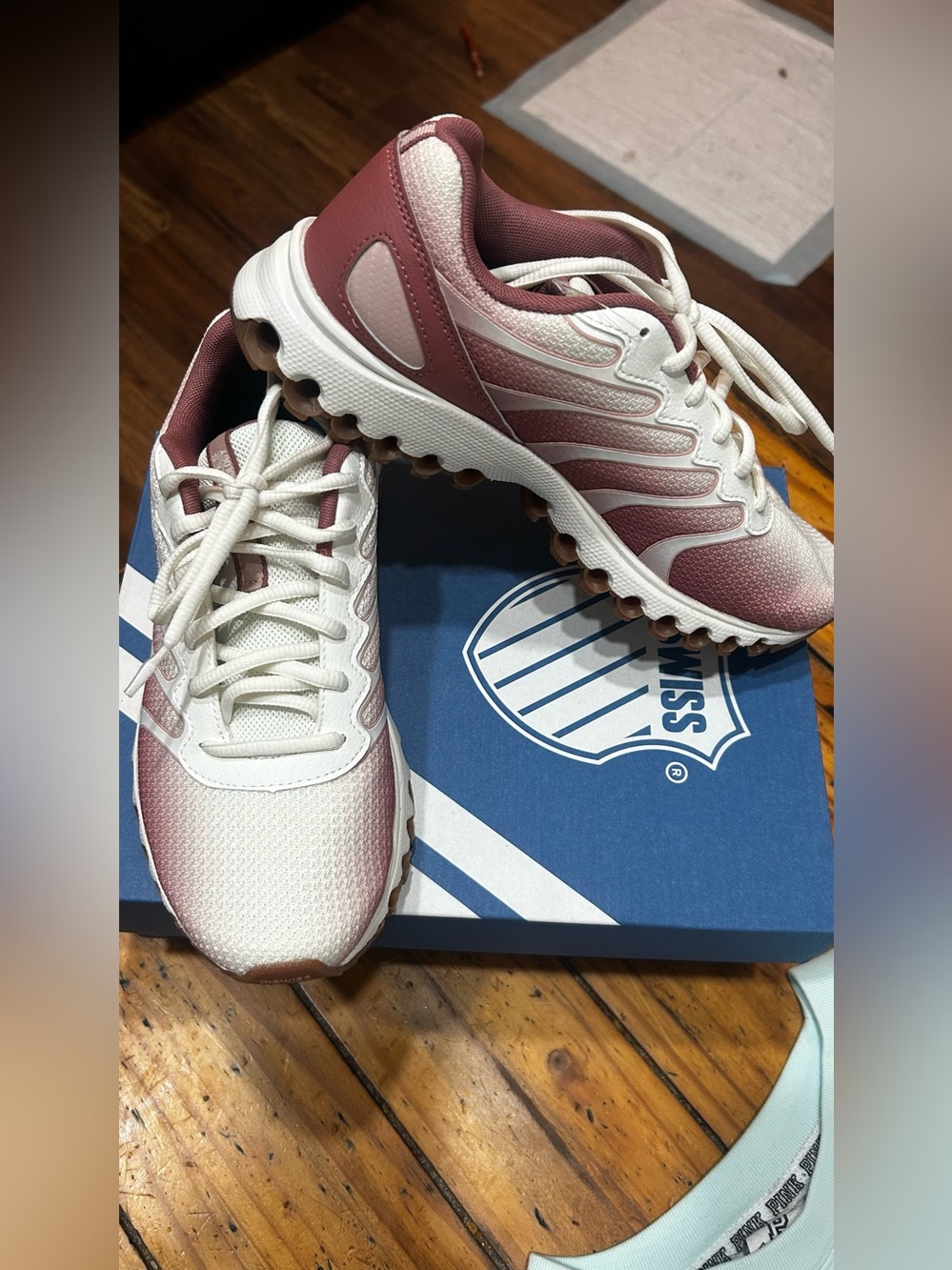 K-Swiss Women's Gradient Pink and White TUBES 200 -Athletic Sneakers